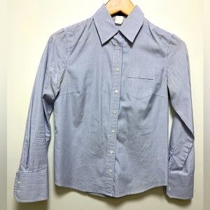 Blue & White Striped Button Down Top Size XS J. Crew